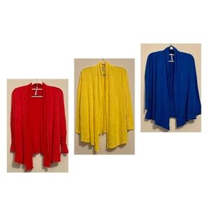 SAVE!!! BUNDLE of Three AZULES Women’s Open Cardigans, NWOT